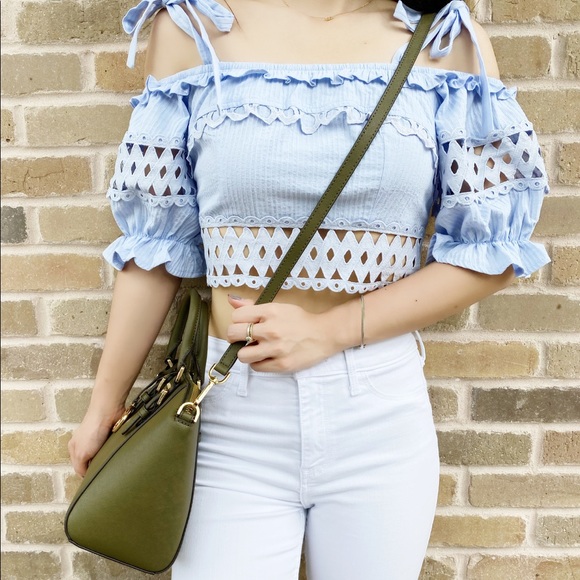 ‼️SALE‼️Michael kors small satchel crossbody green - Picture 7 of 7